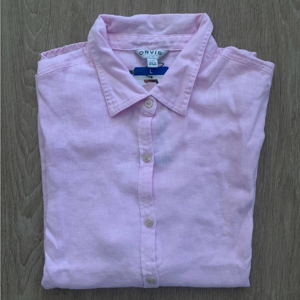 Orvis Women's Light Pink Button Down Shirt